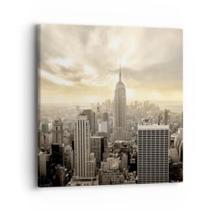 Impression sur toile - Image sur toile - New York tissé de gris - 40x40 cm