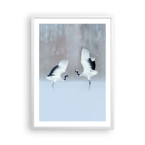 Affiche dans un cadre blanc - Poster - Danse dans le brouillard - 50x70 cm