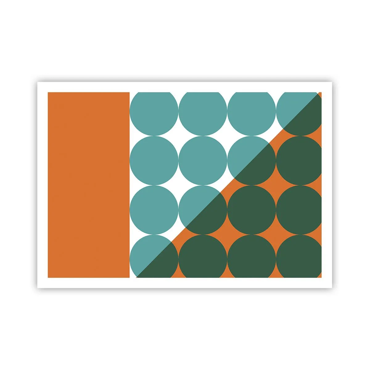 Affiche - Poster - Motifs géométriques aux couleurs contrastées - 100x70cm - En haut et en diagonale - Décoration murale moderne pour le salon et la chambre ARTTOR