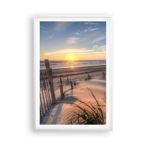 Affiche dans un cadre blanc - Poster - Ombre et brillance du vent - 61x91 cm