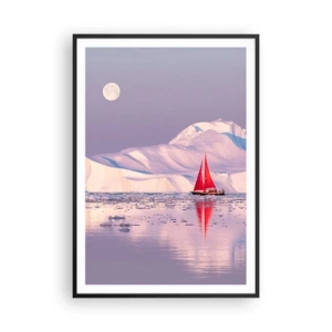Affiche dans un cadre noir - Poster - La chaleur de la voile, le froid de la glace - 70x100 cm