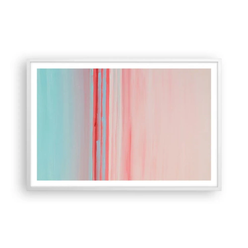 Affiche dans un cadre blanc - Poster - Abstraction à l'aube - 91x61 cm