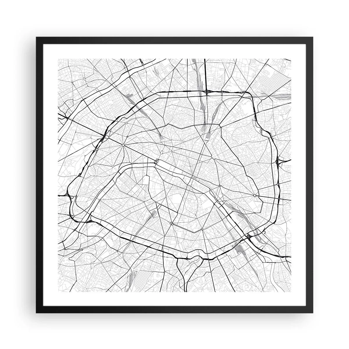 Affiche dans un cadre noir - Poster - Fleur de Paris - 60x60 cm