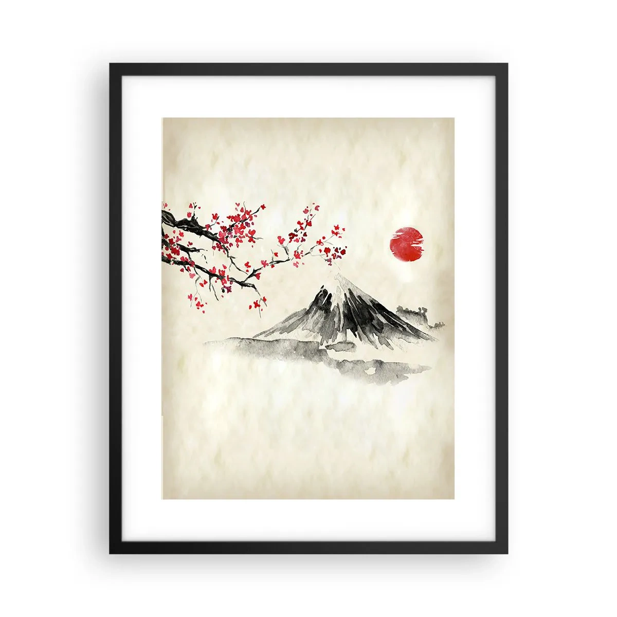 Affiche dans un cadre noir - Poster - Tomber amoureux du Japon - 40x50 cm