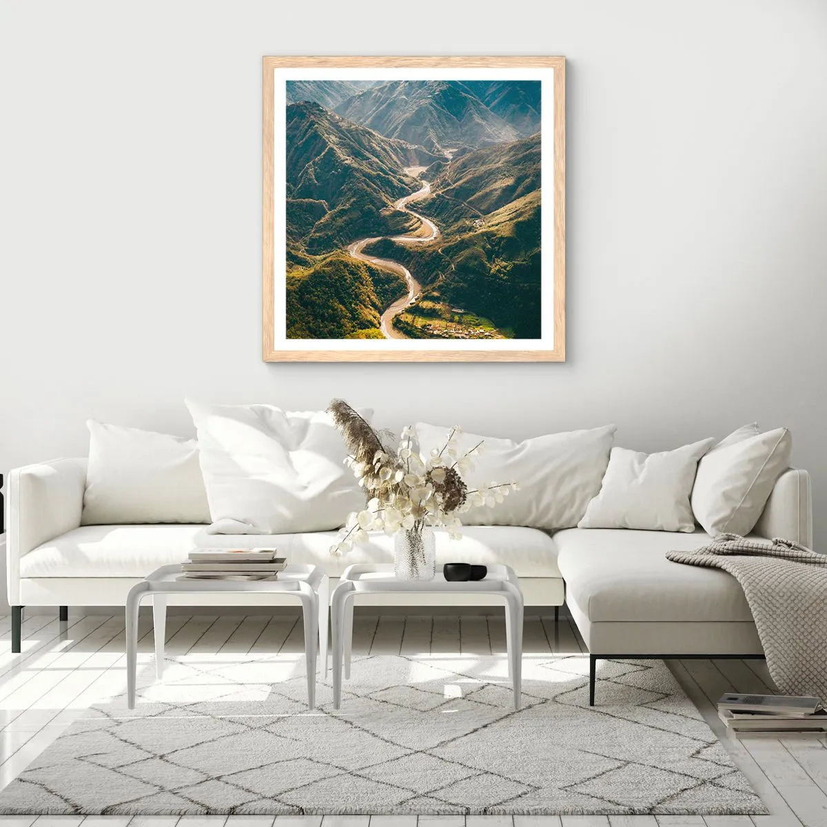 Affiche dans un chêne clair - Poster - Directement du coeur des montagnes - 40x40 cm