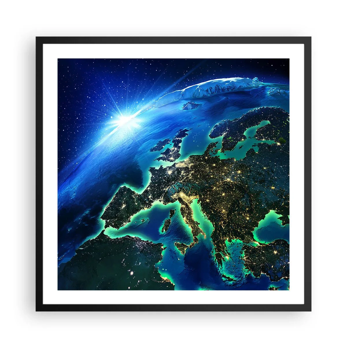 Affiche dans un cadre noir - Poster - Europe pétillante - 60x60 cm