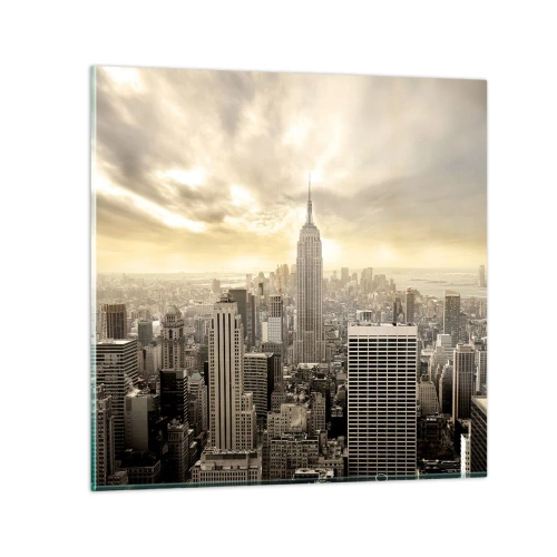 Impression sur verre - Image sur verre - New York tissé de gris - 30x30 cm