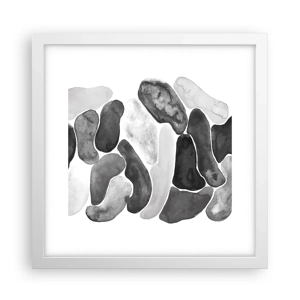 Affiche dans un cadre blanc - Poster - Abstraction rocheuse - 30x30 cm
