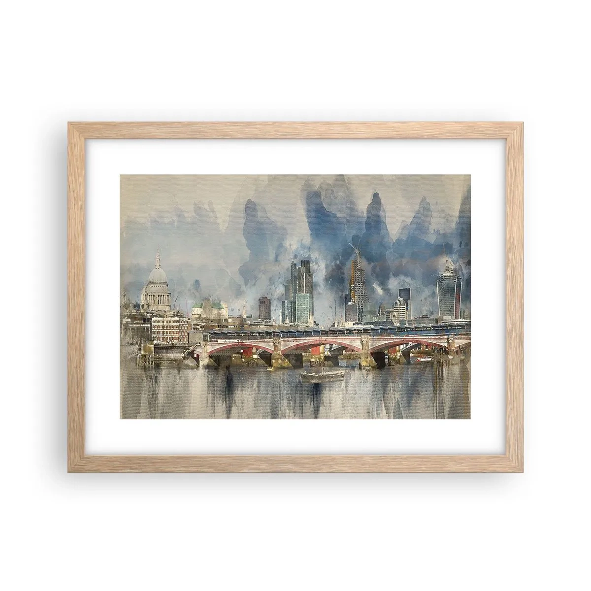 Affiche dans un chêne clair - Poster - Londres dans toute sa splendeur - 40x30 cm