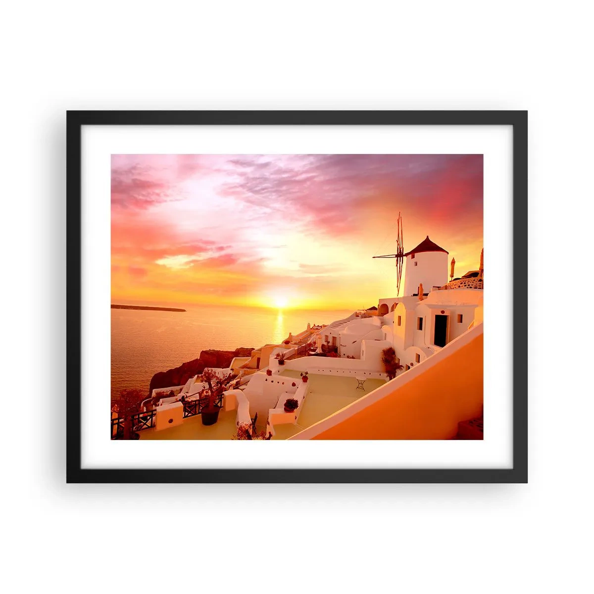 Affiche dans un cadre noir - Poster - Fondre en blanc et or - 50x40 cm