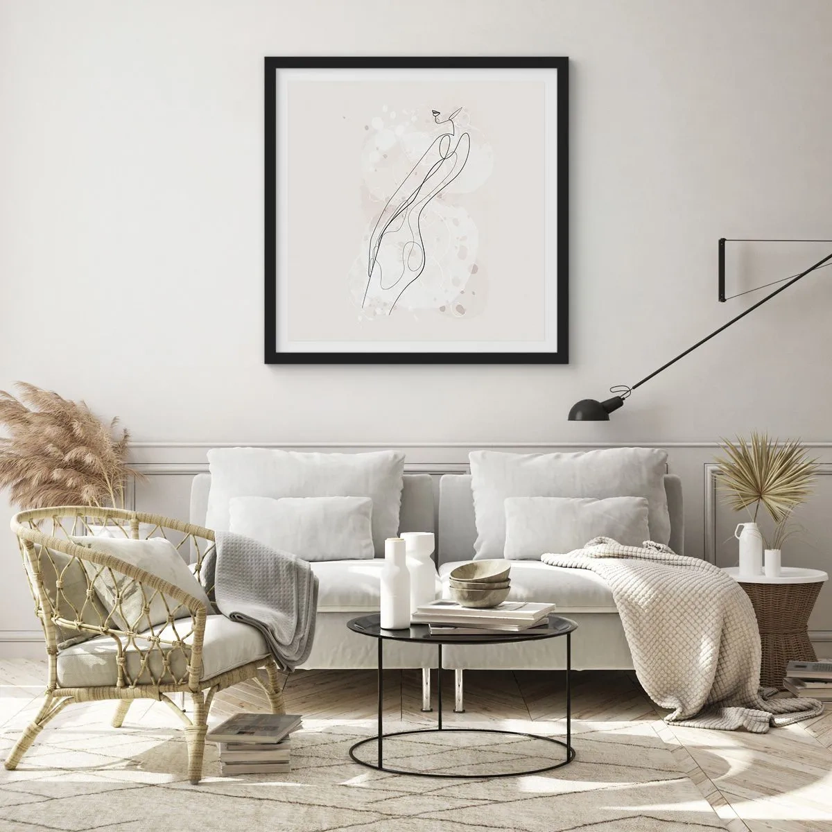 Affiche dans un cadre noir - Poster - Trompe l'oeil - 60x60 cm