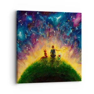 Impression sur toile - Image sur toile - Amour et amitié - le monde entier - 30x30 cm