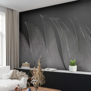 Papier peint sur mesure Premium Sand - La plume – un design magnifique - Stylo, Minimalisme, Légèreté