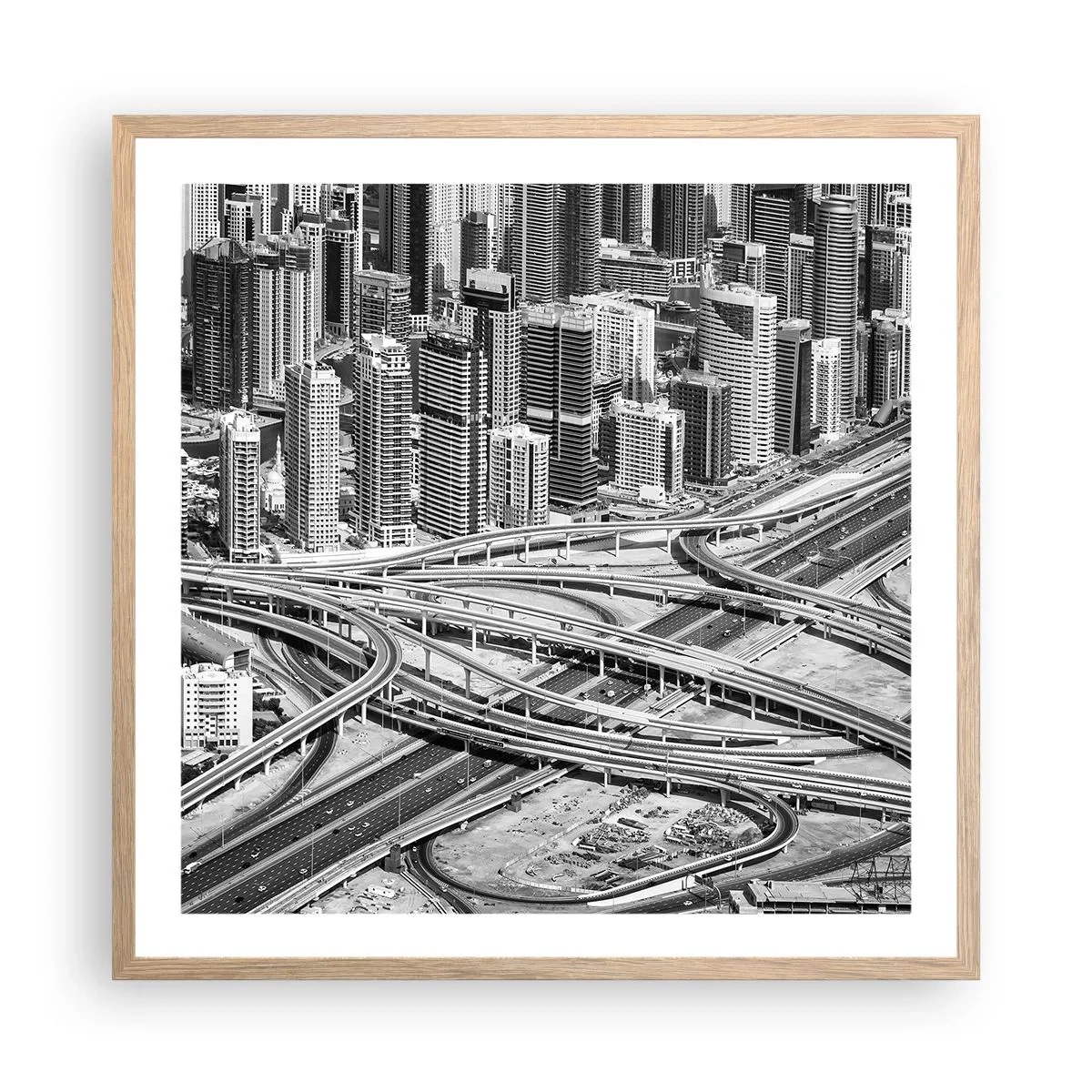 Affiche dans un chêne clair - Poster - Dubaï - la ville impossible - 60x60 cm