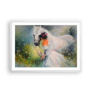 Affiche dans un cadre blanc - Poster - Comme dans un beau rêve - 70x50 cm