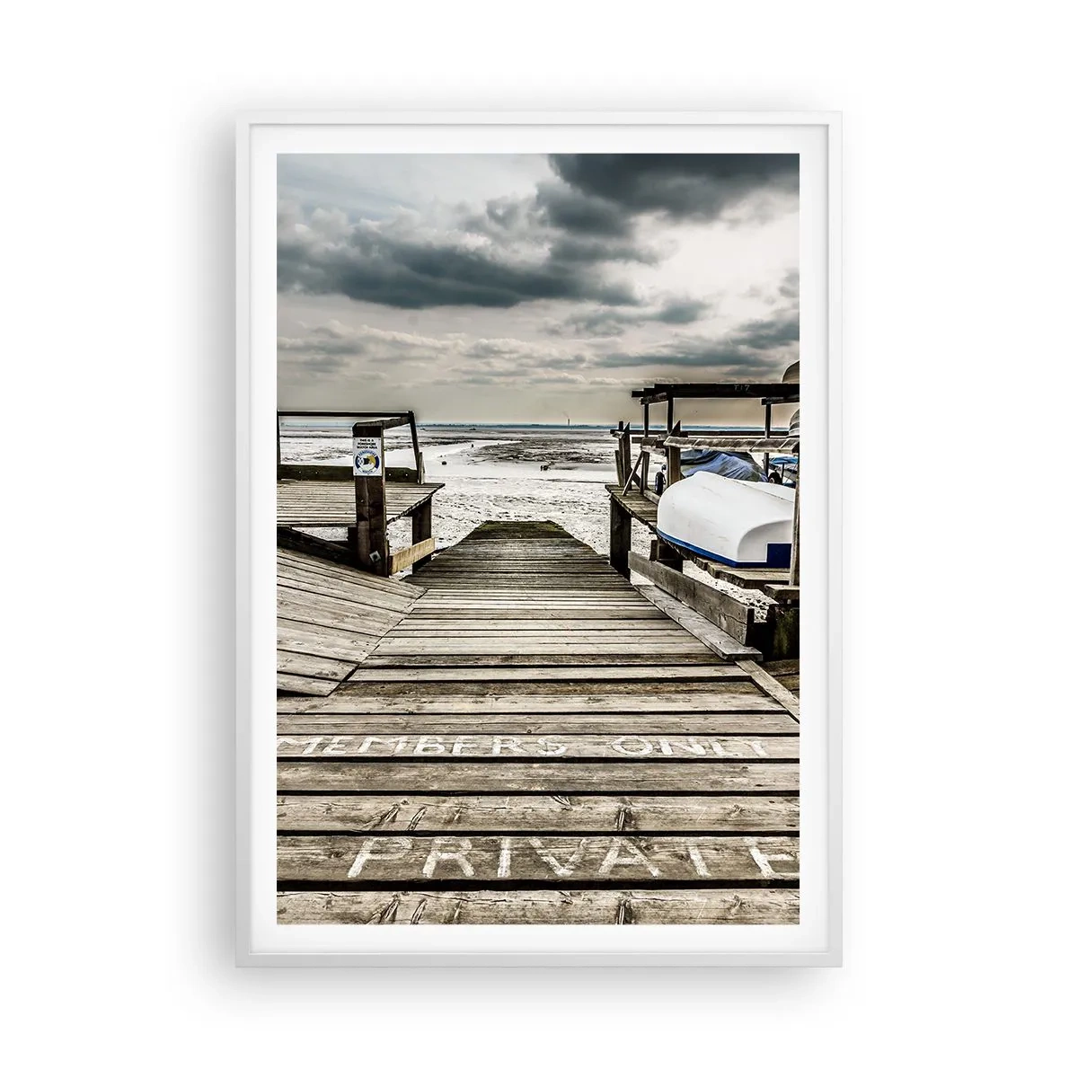 Affiche dans un cadre blanc - Poster - Plage de minuit - 70x100 cm