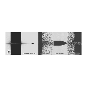 Échantillon de Papier Peint Premium Canvas - Droit au but - Balle, Noir et blanc, Abstraction - 100x30 cm