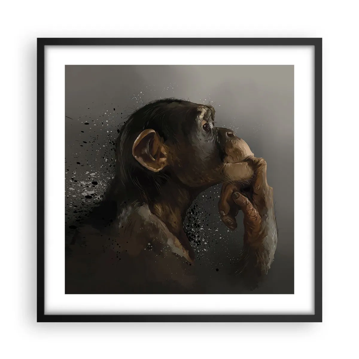 Affiche dans un cadre noir - Poster - Certainement un penseur - 50x50 cm