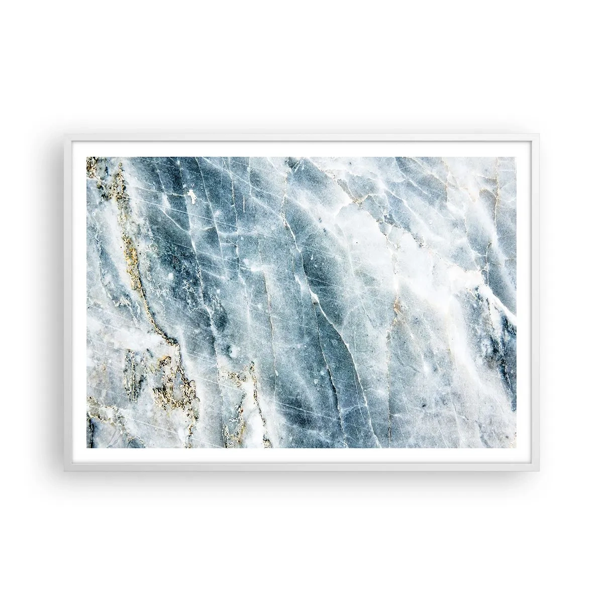 Affiche dans un cadre blanc - Poster - Monde de glace - 100x70 cm