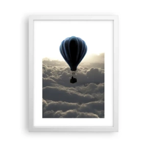 Affiche dans un cadre blanc - Poster - Un vagabond au dessus des nuages - 30x40 cm