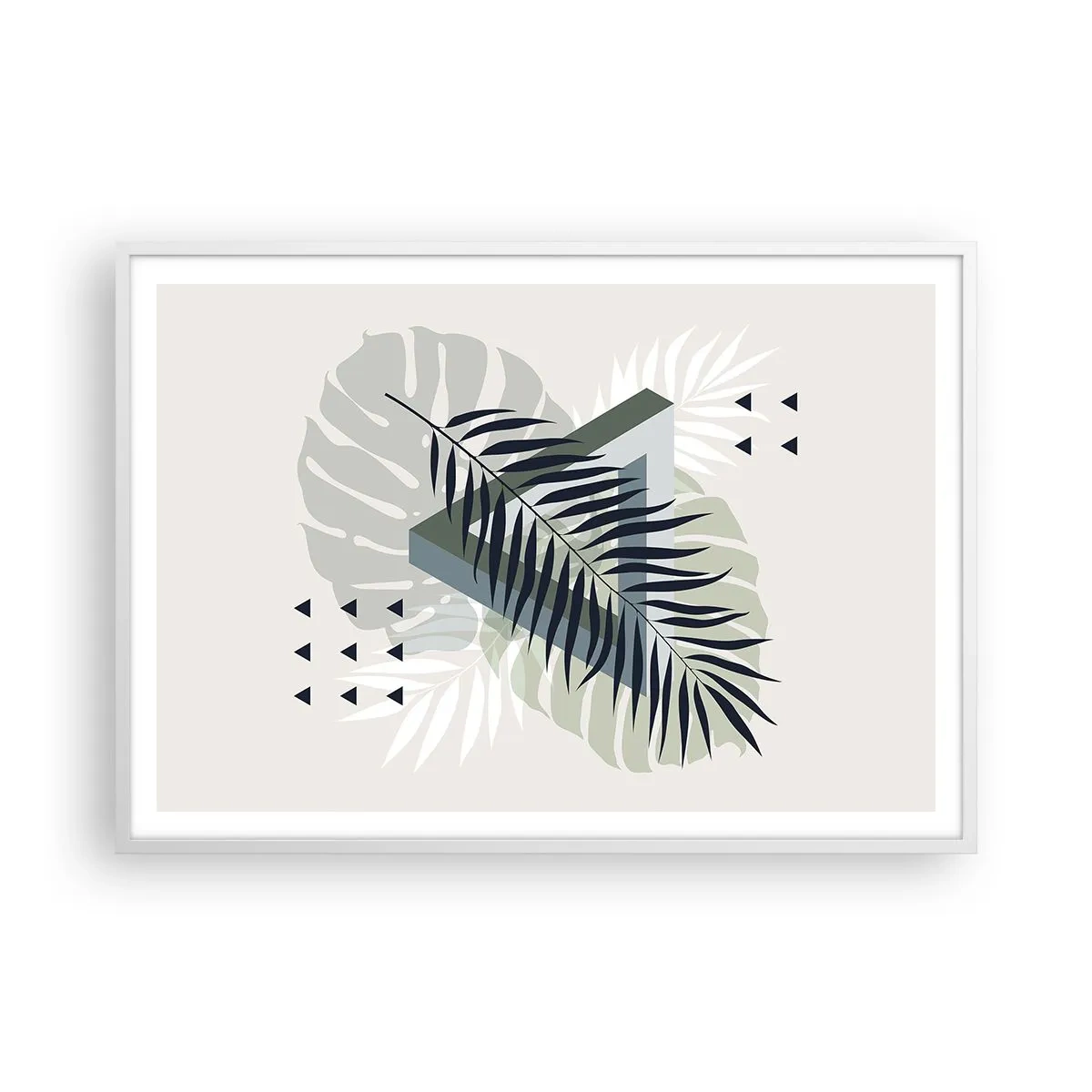 Affiche dans un cadre blanc - Poster - Nature et géométrie - deux odres? - 100x70 cm