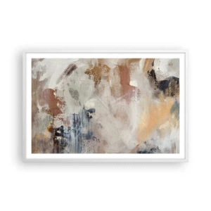 Affiche dans un cadre blanc - Poster - Abstraction brumeuse - 91x61 cm