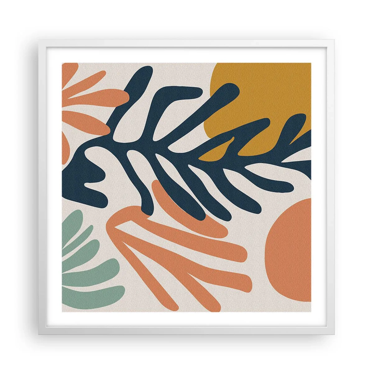 Affiche dans un cadre blanc - Poster - Mers de corail - 60x60 cm