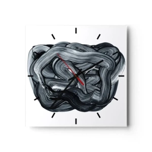 Horloge murale - Pendule murale - Composition abstraite en nuances de gris - 30x30cm - Ce n'est pas si simple - Décoration murale moderne pour le salon et la chambre ARTTOR