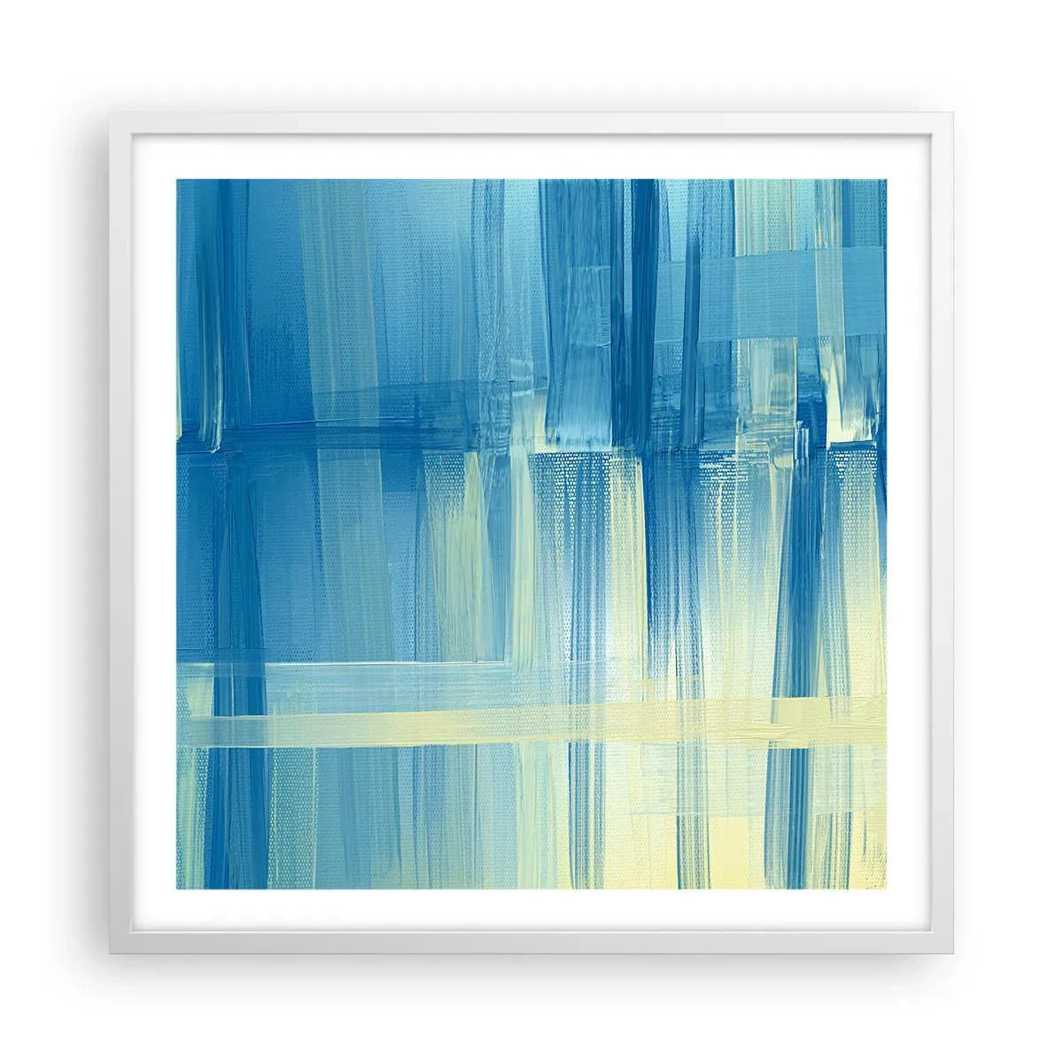 Affiche dans un cadre blanc - Poster - Composition en turquoise - 60x60 cm