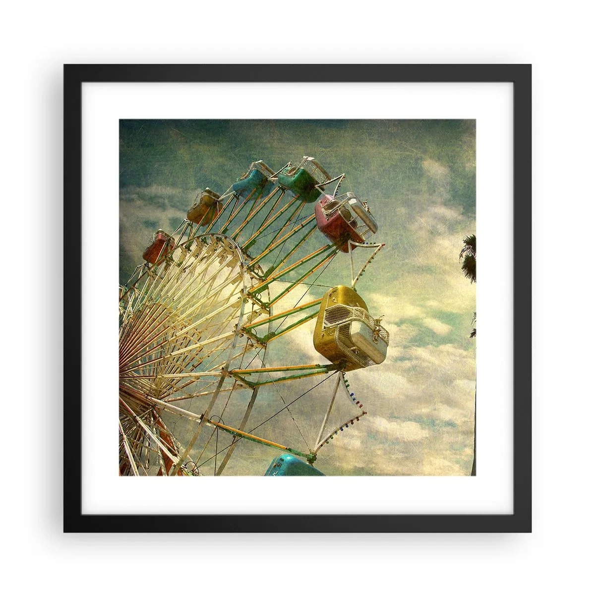 Affiche dans un cadre noir - Poster - On va faire la fête - 40x40 cm