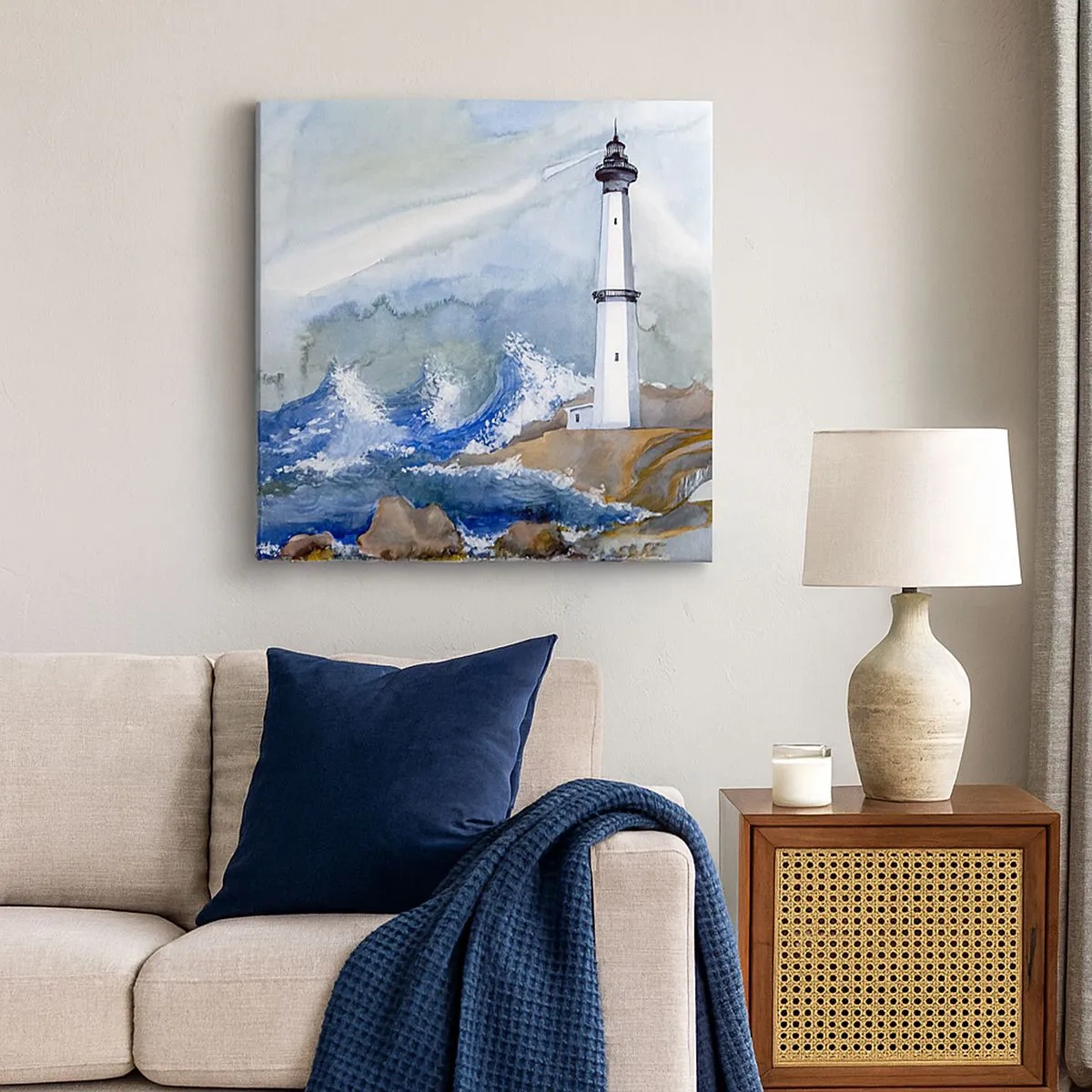 Impression sur toile - Image sur toile - Contre l'obscurité et la tempête - 30x30 cm