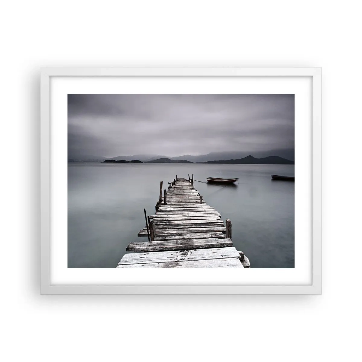 Affiche dans un cadre blanc - Poster - Tu peux partir demain - 50x40 cm