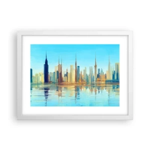 Affiche dans un cadre blanc - Poster - Une métropole ensoleillée - 40x30 cm