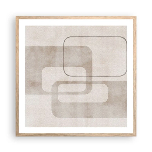 Affiche dans un chêne clair - Poster - Fugue géométrique - 60x60 cm