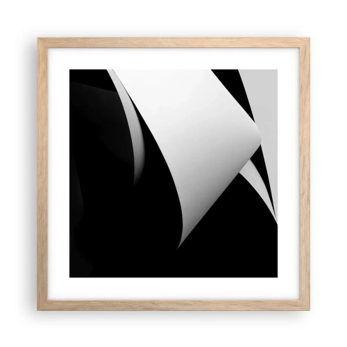Affiche dans un chêne clair - Poster - Plans de lumière venus des profondeurs de l'ombre - 40x40 cm