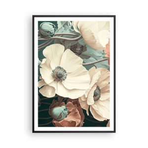 Affiche dans un cadre noir - Poster - Le murmure des coquelicots - 70x100 cm