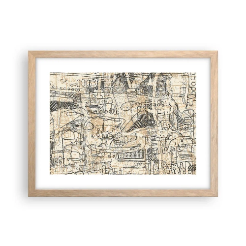 Affiche dans un chêne clair - Poster - Il attend d'être décodé - 40x30 cm