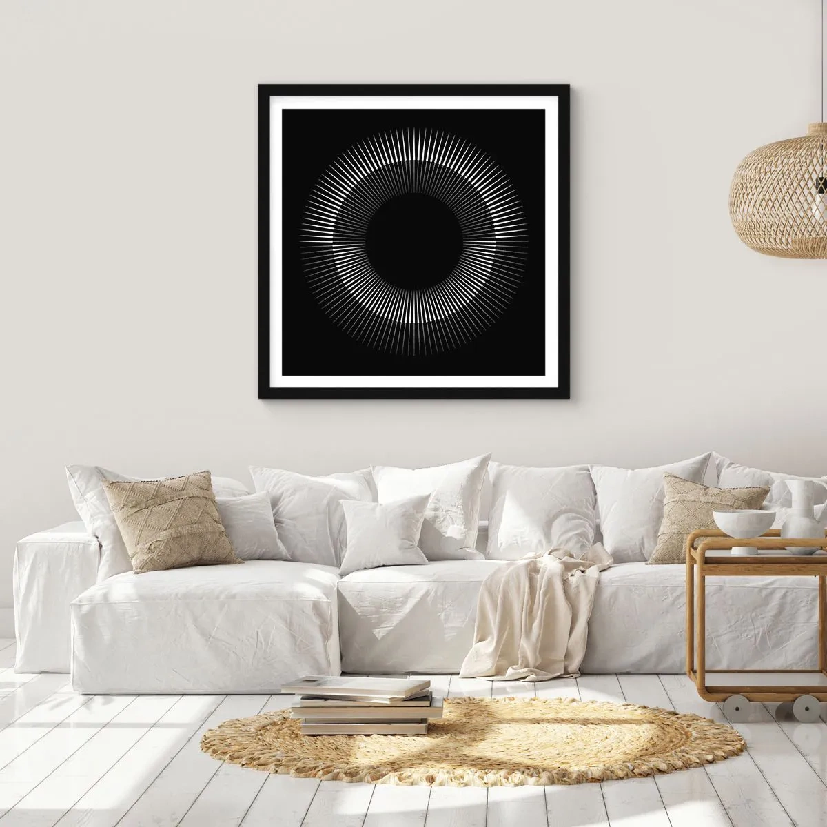 Affiche dans un cadre noir - Poster - Soleil noir - 30x30 cm