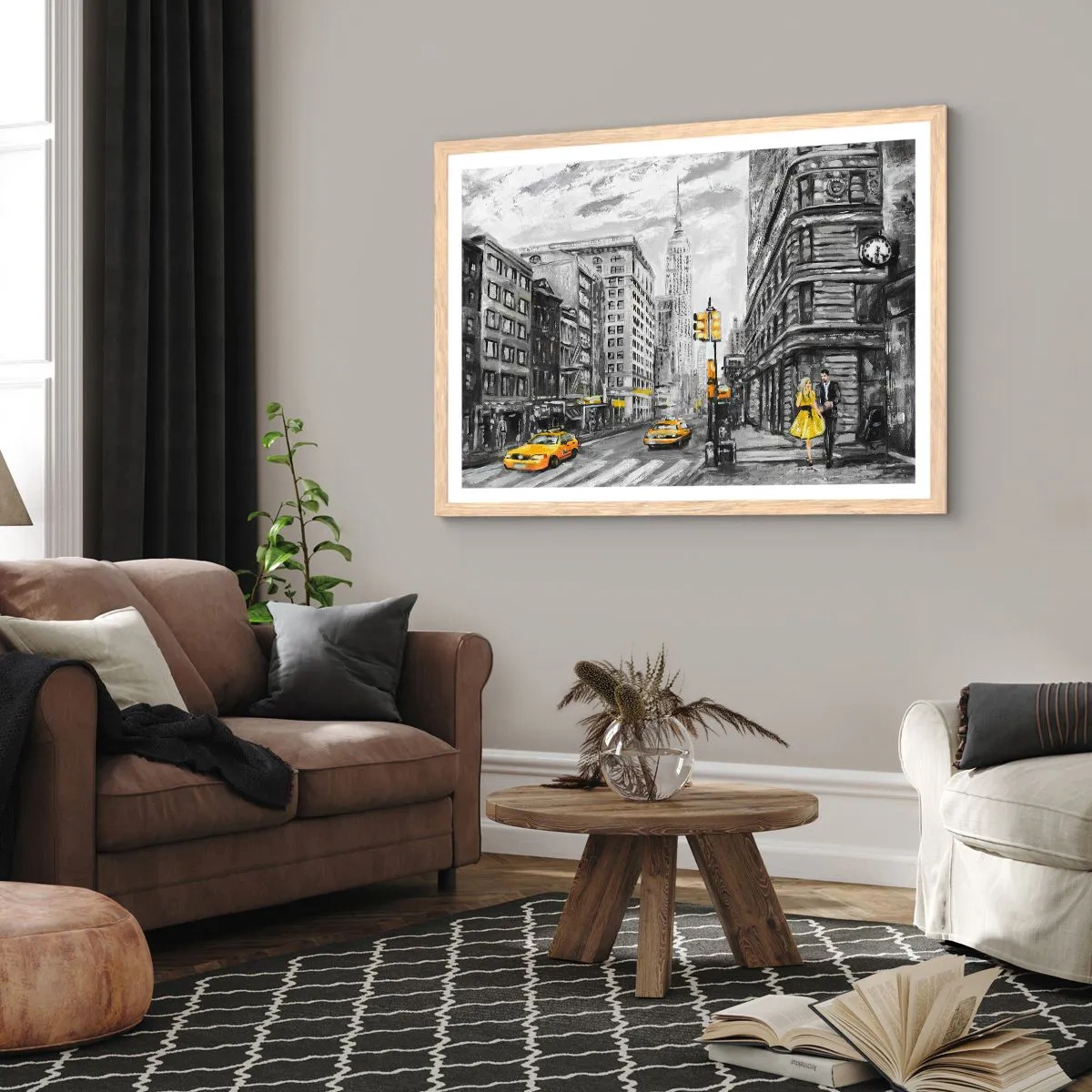 Affiche dans un chêne clair - Poster - Une histoire new-yorkaise - 70x50 cm