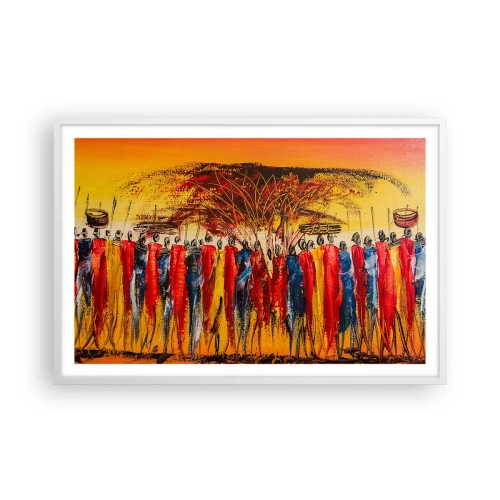 Affiche dans un cadre blanc - Poster - Là-bas, là-bas, ils vont là-bas - 91x61 cm