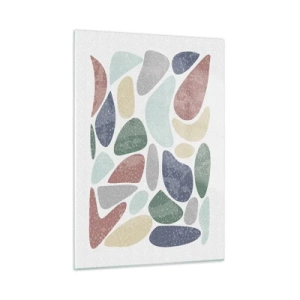 Impression sur verre - Image sur verre - Pierres décoratives de couleurs en poudre sous forme de mosaïque - 50x70cm - Une mosaïque de couleurs poudrées - Décoration murale moderne pour le salon et la chambre ARTTOR