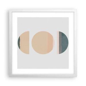 Affiche dans un cadre blanc - Poster - Cercles après cercles - 40x40 cm