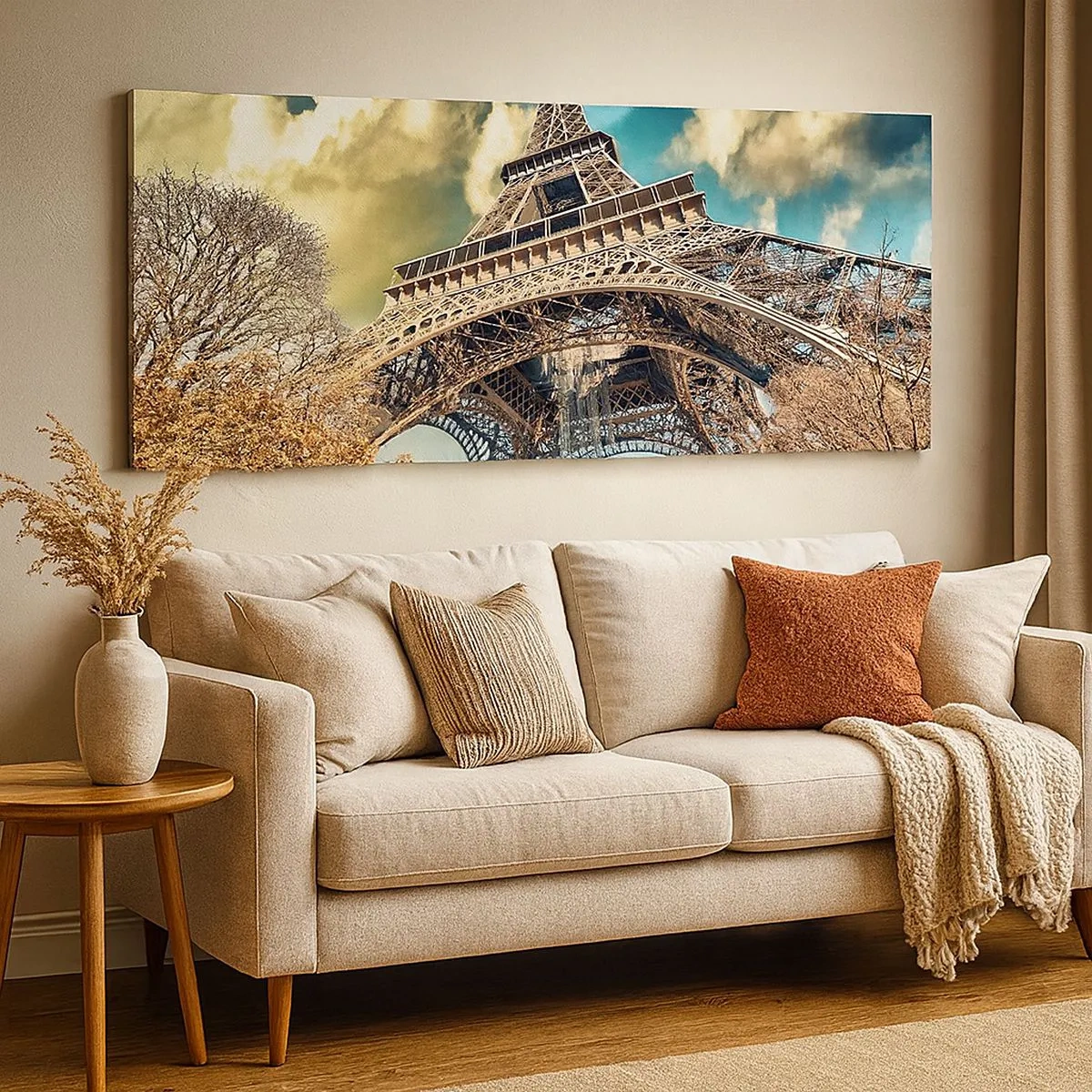 Impression sur toile - Image sur toile - Et en automne à Paris... - 100x40 cm