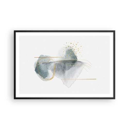 Affiche dans un cadre noir - Poster - À propos de la relation entre le gris et l'or - 91x61 cm