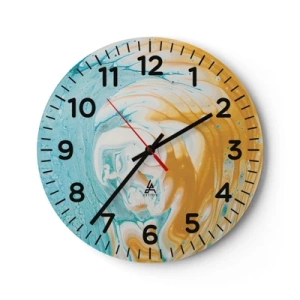 Horloge murale - Pendule murale - Tourbillon pastel - 30x30 cm
