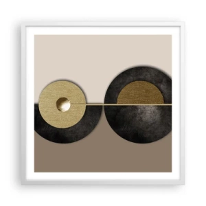 Affiche dans un cadre blanc - Poster - Variations autour du cercle - 60x60 cm