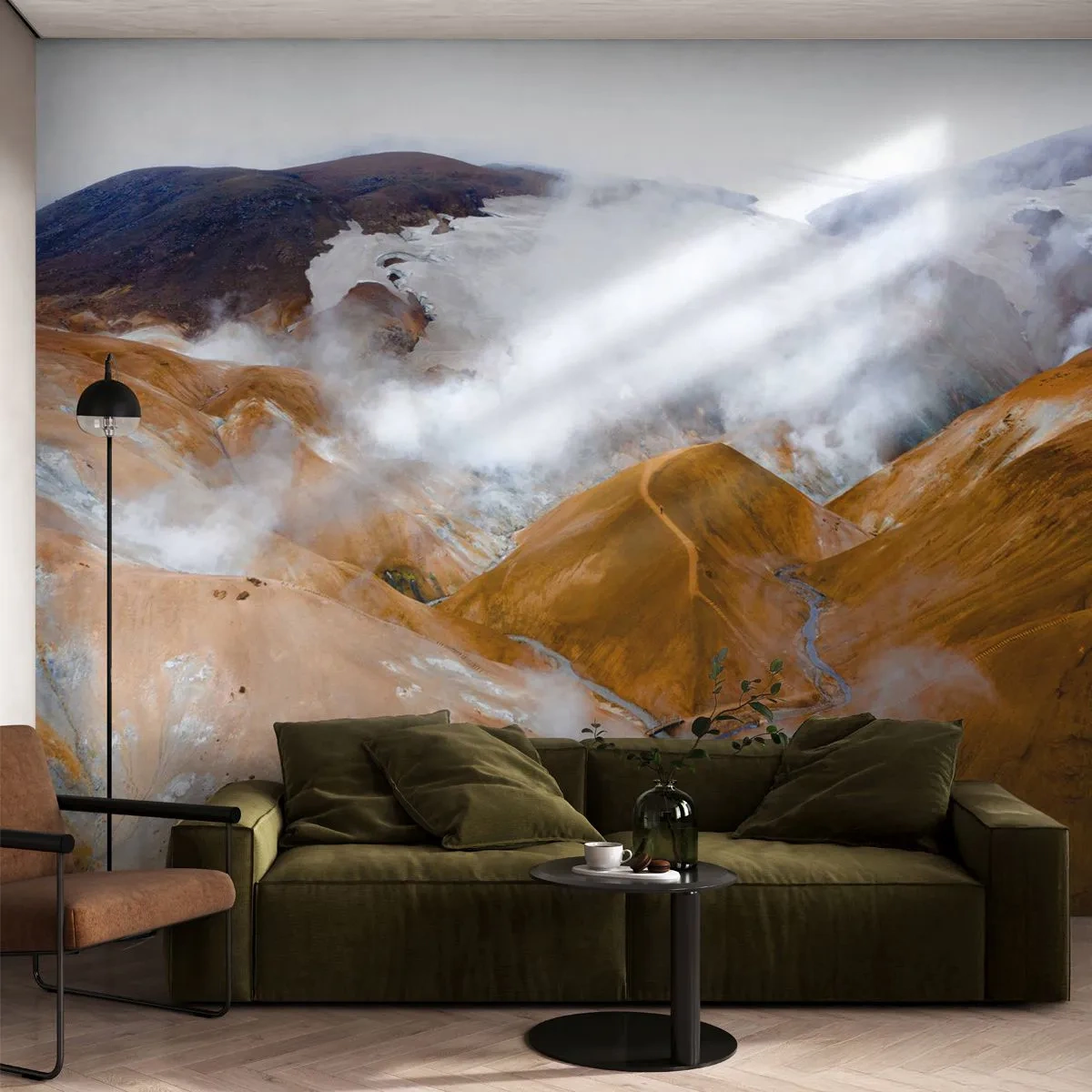 Papier Peint Photo Premium Sand - Le charme brut de l'Islande - Paysage, Cascade, Islande - 100x70 cm
