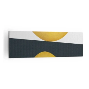 Impression sur toile - Image sur toile - Formes géométriques en or sur fond blanc et foncé - 160x50cm - Avant tout : l’or - Décoration murale moderne pour le salon et la chambre ARTTOR