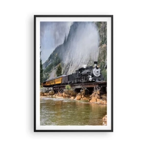 Affiche dans un cadre noir - Poster - Et lui jusqu'où? Jusqu'où? - 61x91 cm