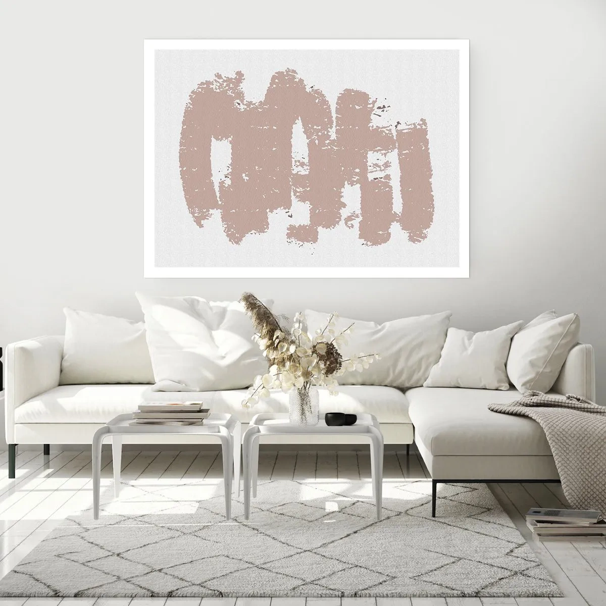 Affiche - Poster - Abstraction en rose tendre - 91x61 cm